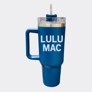 Blue Insulated Travel Tumbler with Handle